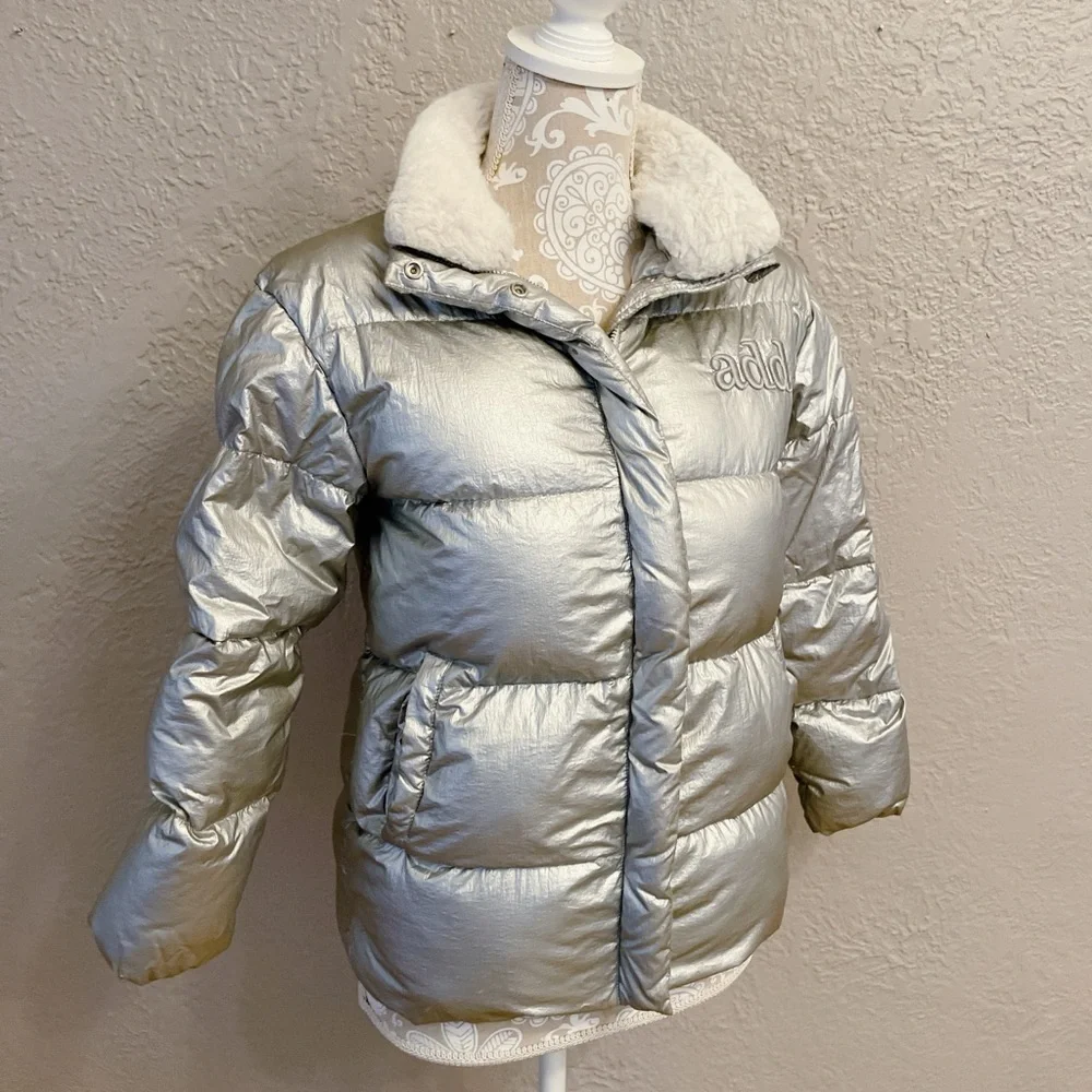 Add Girl's Down Jacket Silver [ADFGB034-5000] size 10 - similar to women’s XS